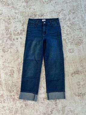 Time and Tru Dark Blue Wide-Leg Cuffed Jeans